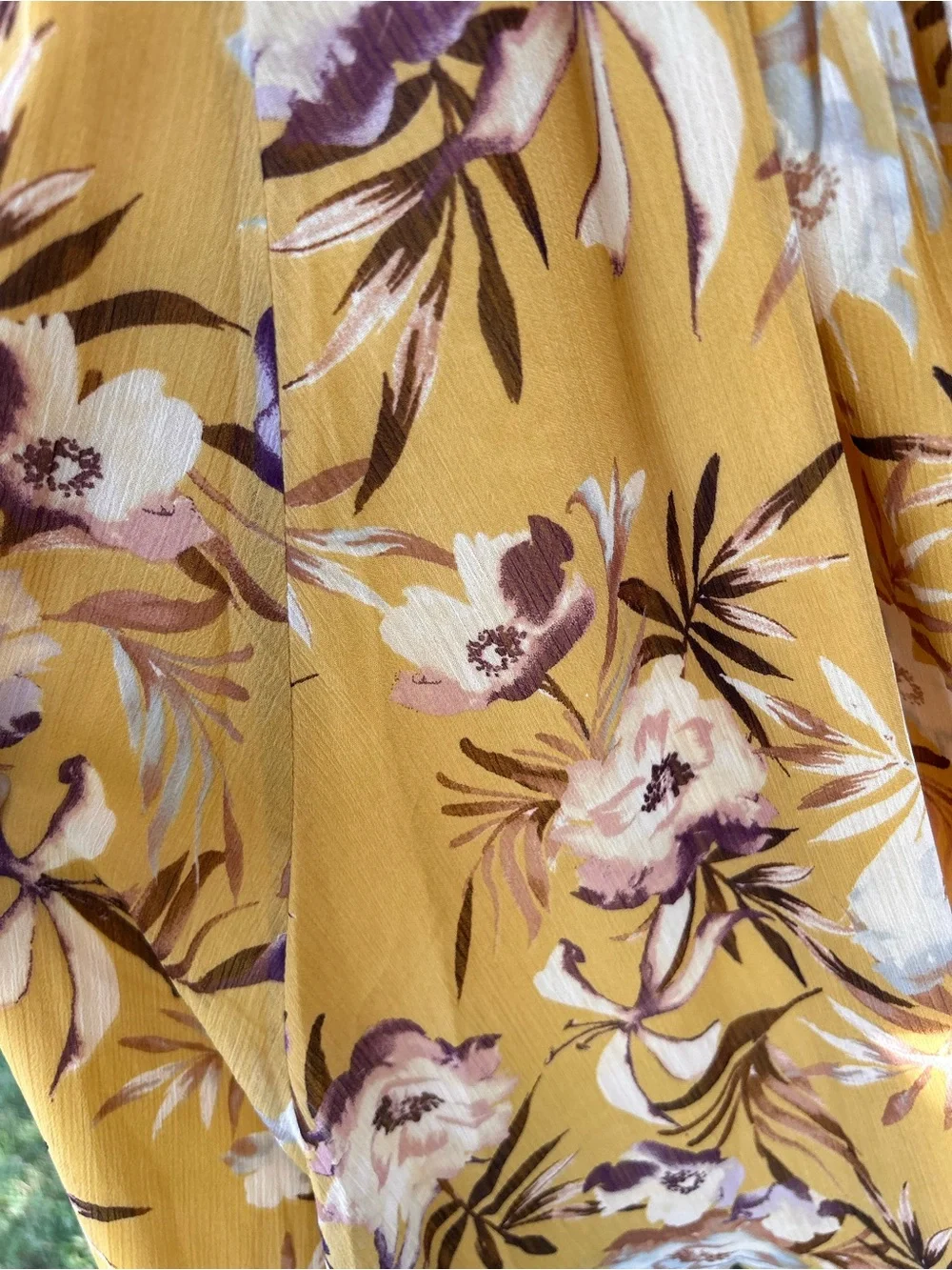 Women’s Floral Midi Dress - Yellow Floral